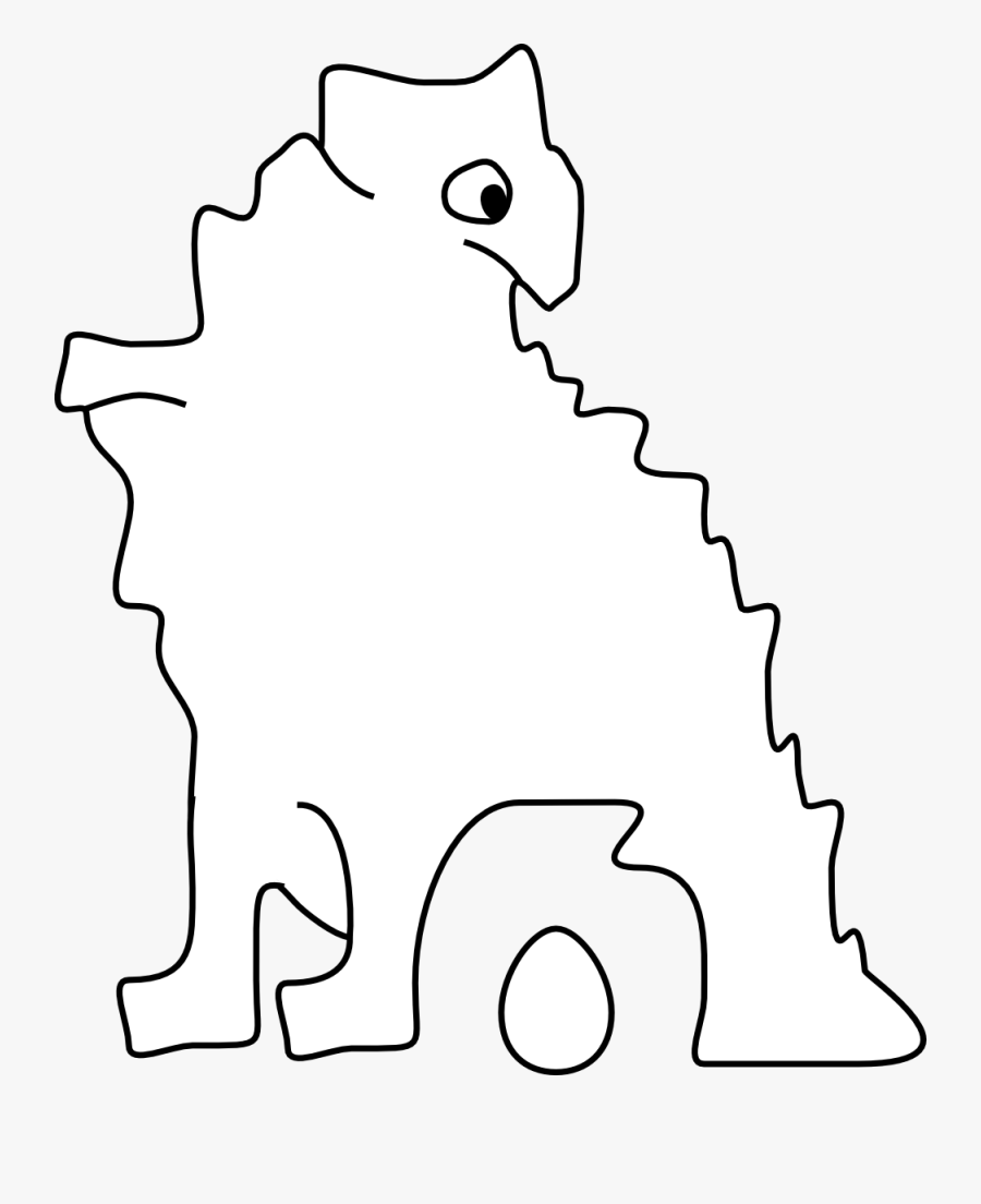 Dinosaur Laid An Egg Black White Easter 999px - Dinosaur, Transparent Clipart