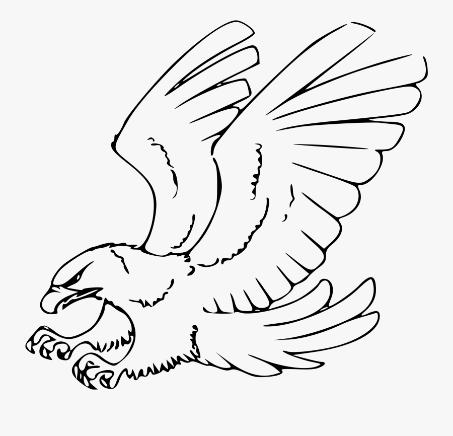 Eagle Black And White Clipart - Black And White Clip Art Eagle, Transparent Clipart