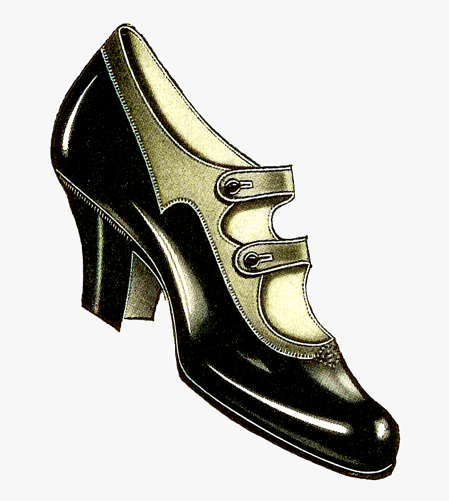 Vintage Ladies Shoe Clipart, Transparent Clipart