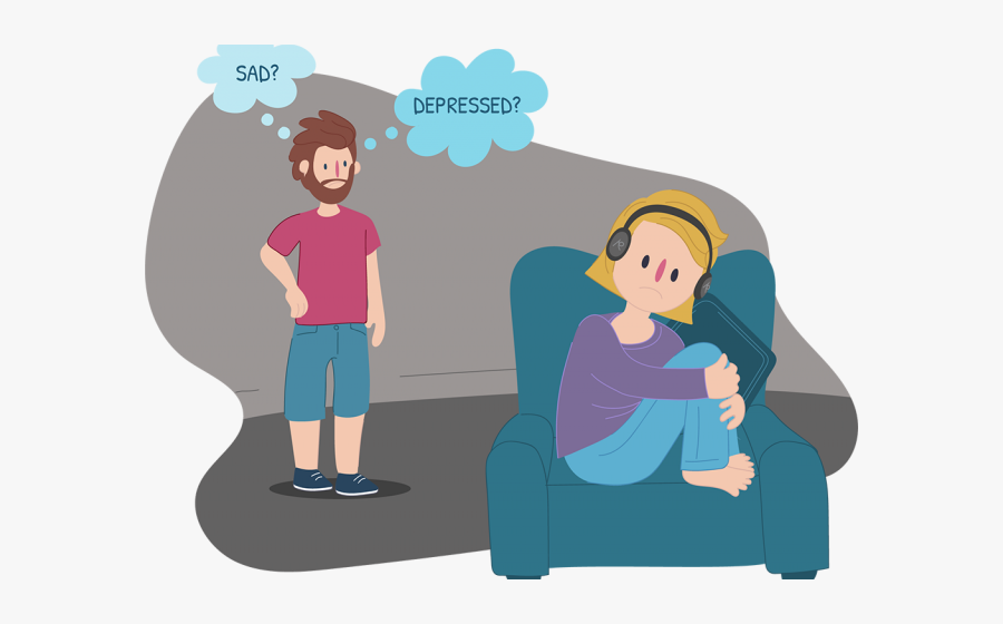 Depression Clipart Depressed Person - Cartoon Person With Depression, Transparent Clipart
