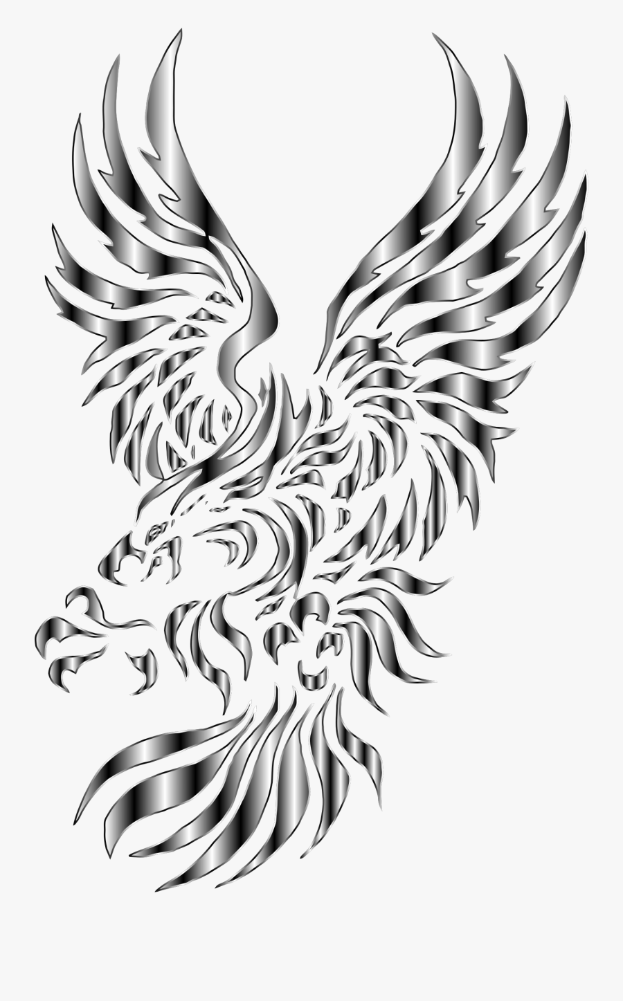 Chromatic Tribal Eagle 2 8 No Background Icons Png - Tribal Eagle Vector Art, Transparent Clipart