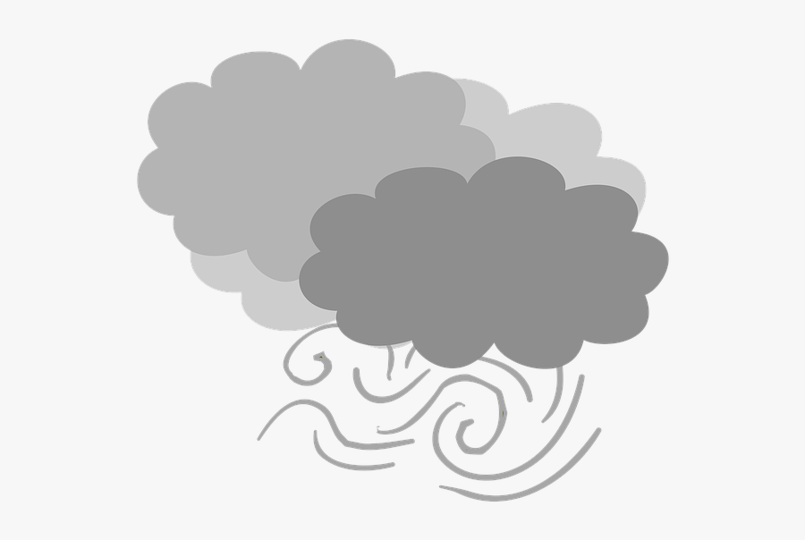 Wind Cloudy Gray Clouds Weather - Wind Gif Transparent, Transparent Clipart