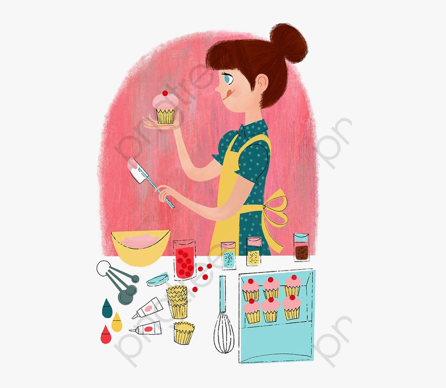 Baking Cartoon Girl - Caricatura Imagenes De Reposteras, Transparent Clipart