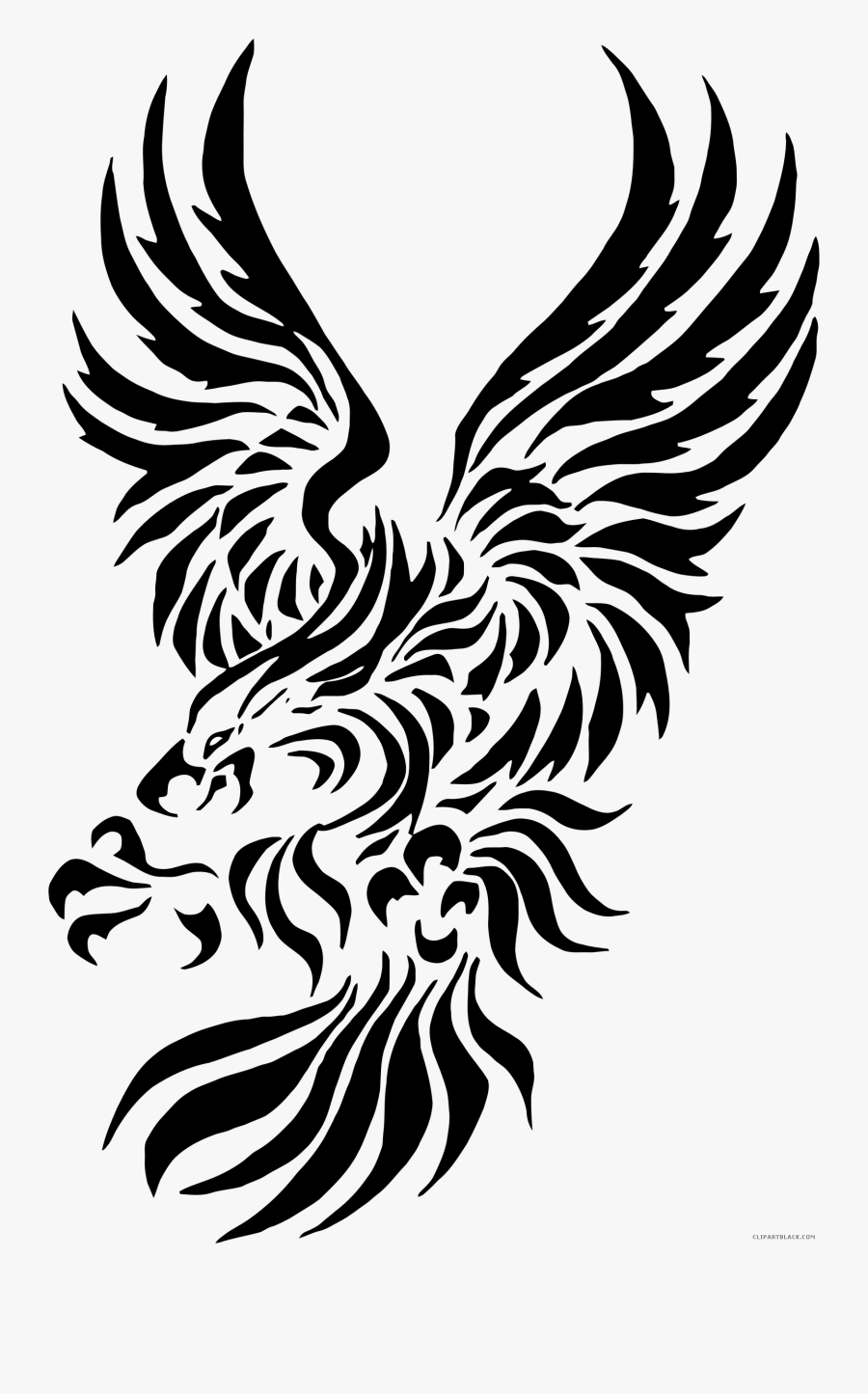 Tribal Eagle Animal Free Black White Clipart Images - Eagle Tattoo ...