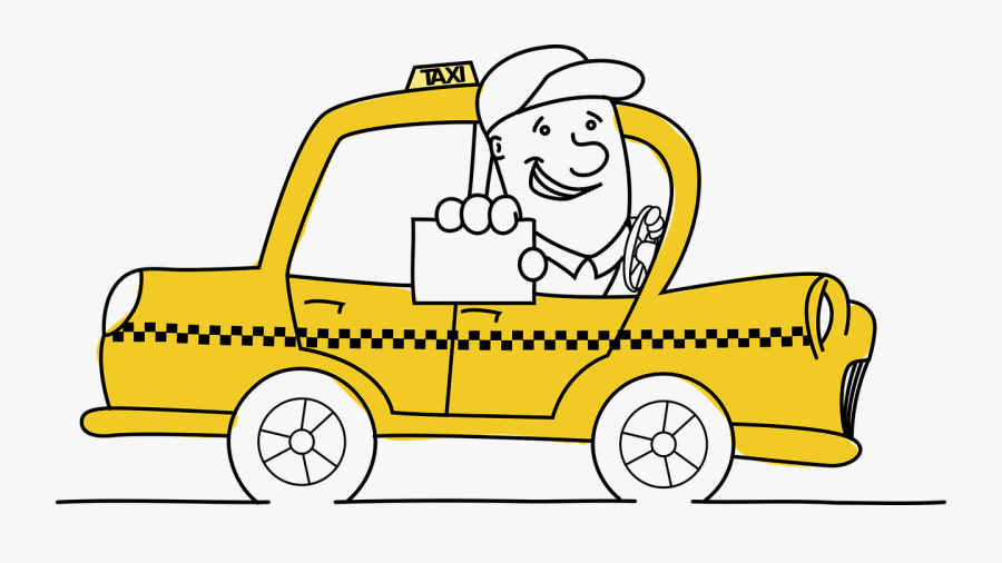 Driving Clipart Cab Driver - Taxi Cartoon Transparent, Transparent Clipart