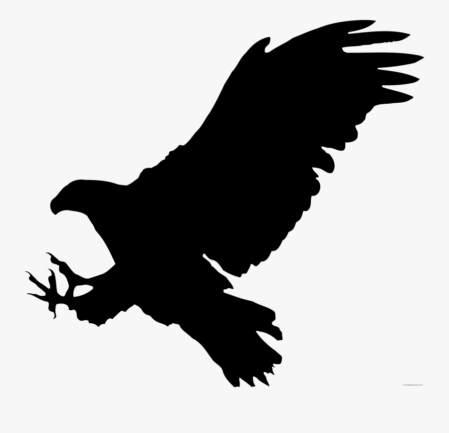 Eagle Silhouette Animal Free Black White Clipart Images - Bird Of Prey Clipart, Transparent Clipart