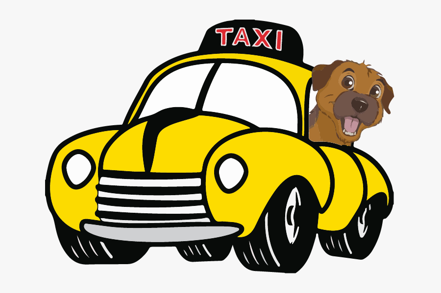Pet Taxi Washington - Cartoon Dog In Taxi, Transparent Clipart