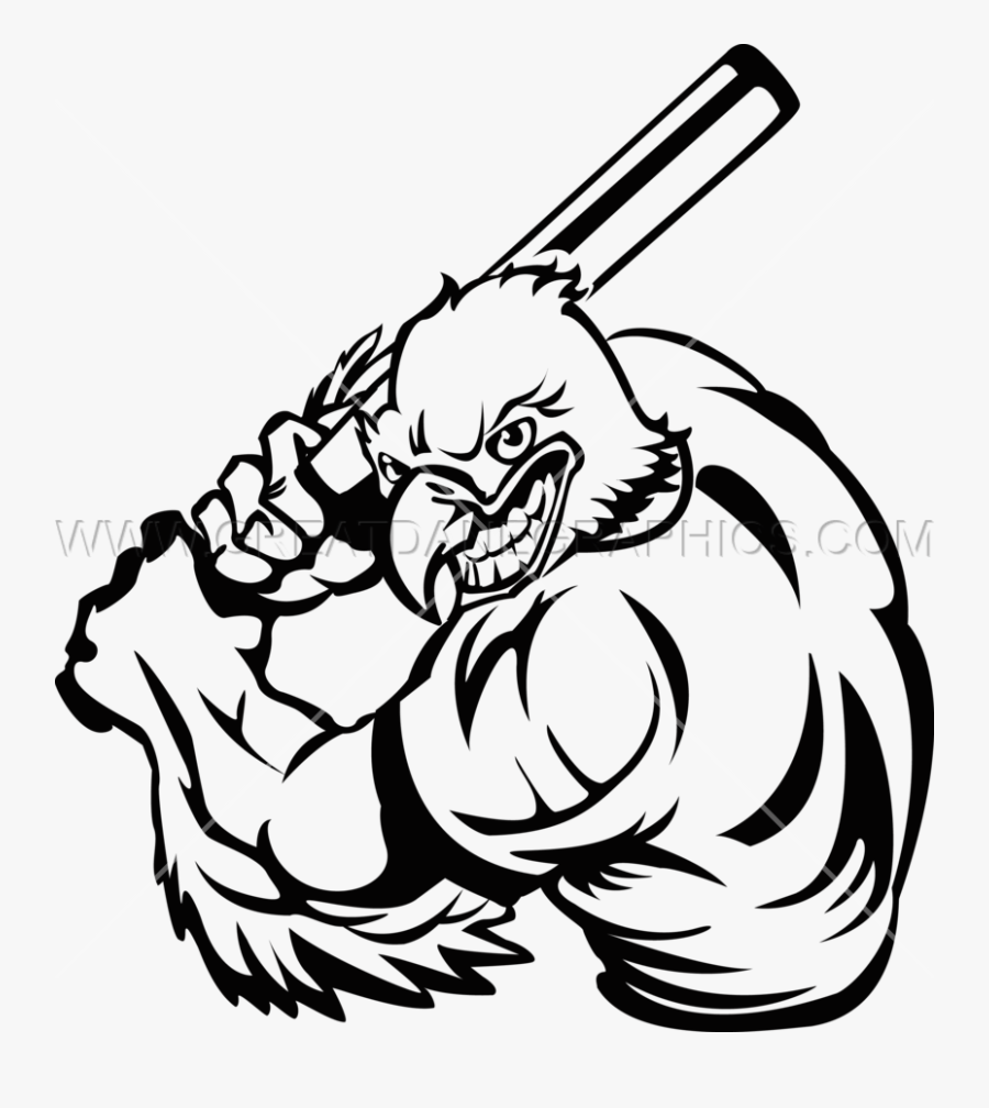 Transparent Eagle Clipart Png - Eagle Playing Baseball, Transparent Clipart