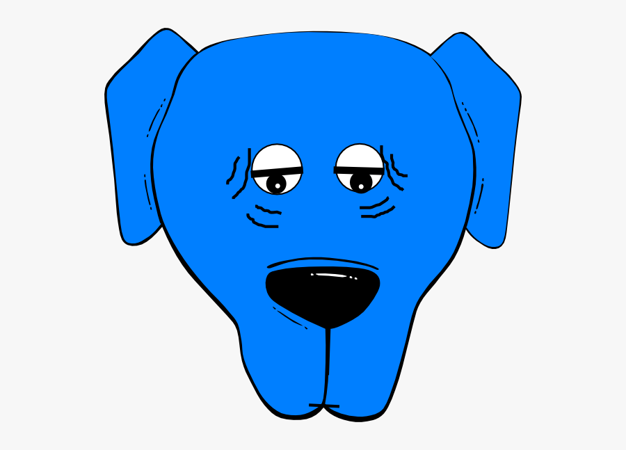 Blue Tired Svg Clip Arts - Cartoon Dog Face, Transparent Clipart