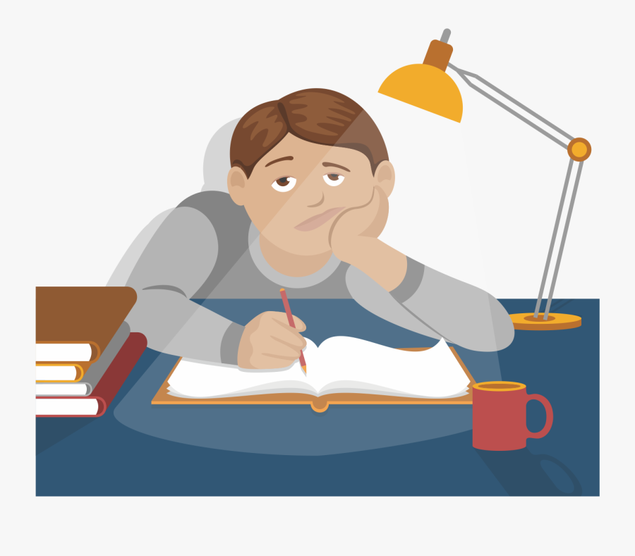 Transparent Student Clip Art - Tired Student Cartoon, Transparent Clipart