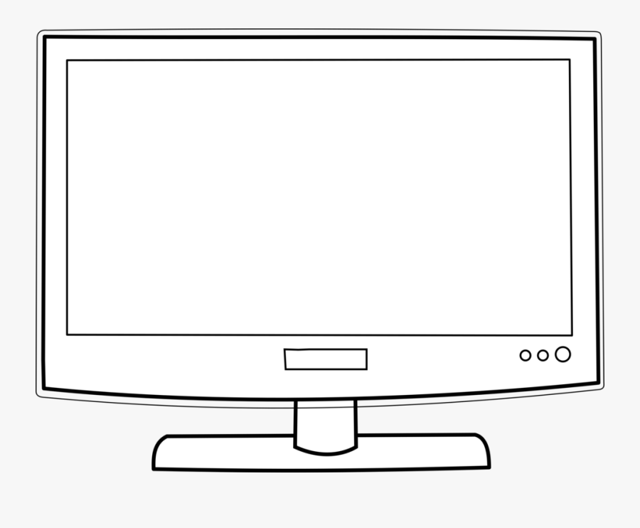 Free Clip Art "television - Computer Monitor Clipart Black And White, Transparent Clipart