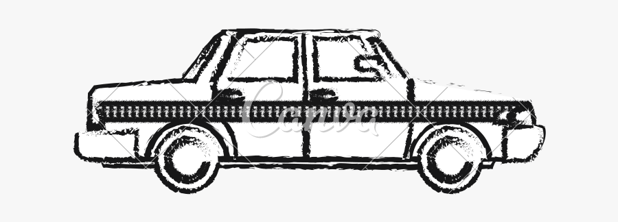 Taxi Car Sketch - Sketch Of A Taxi Png, Transparent Clipart