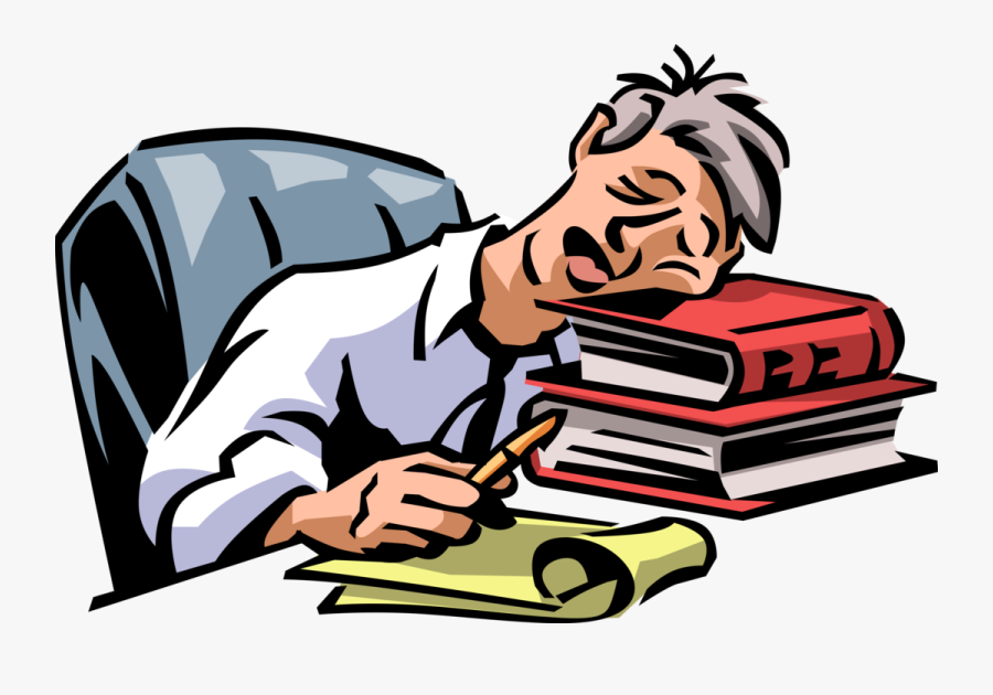 Vector Illustration Of Exhausted, Overworked, Underappreciated - Clipart Exhaustion, Transparent Clipart