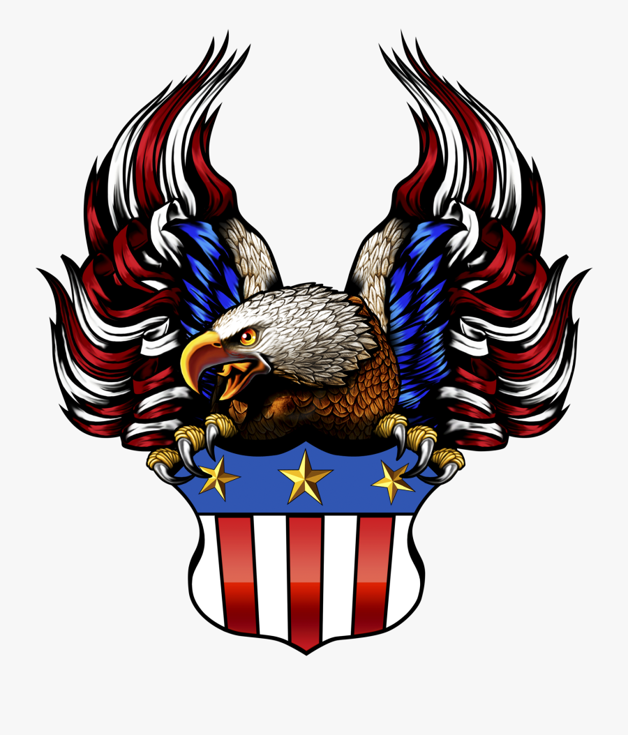 American Flag Eagle Png Black And White Download, Transparent Clipart