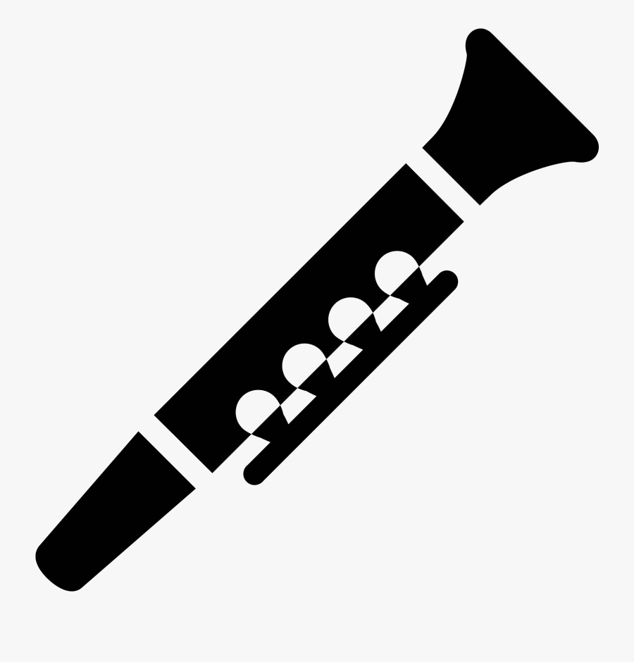 Transparent Oboe Clipart Black And White - Flute Icon Png, Transparent Clipart