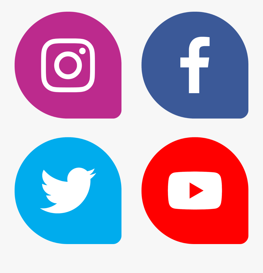 Facebook Instagram Twitter Png - Transparent Background Social Media Logos, Transparent Clipart