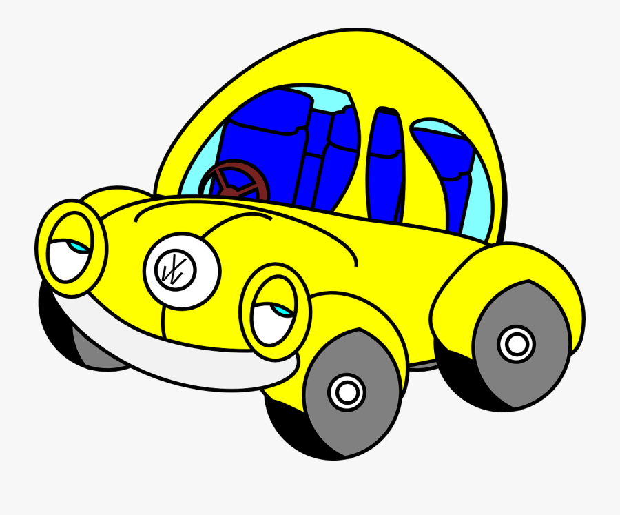Yellow Cartoon Beetle Car Png Clipart - Beetle Car Cartoon, Transparent Clipart