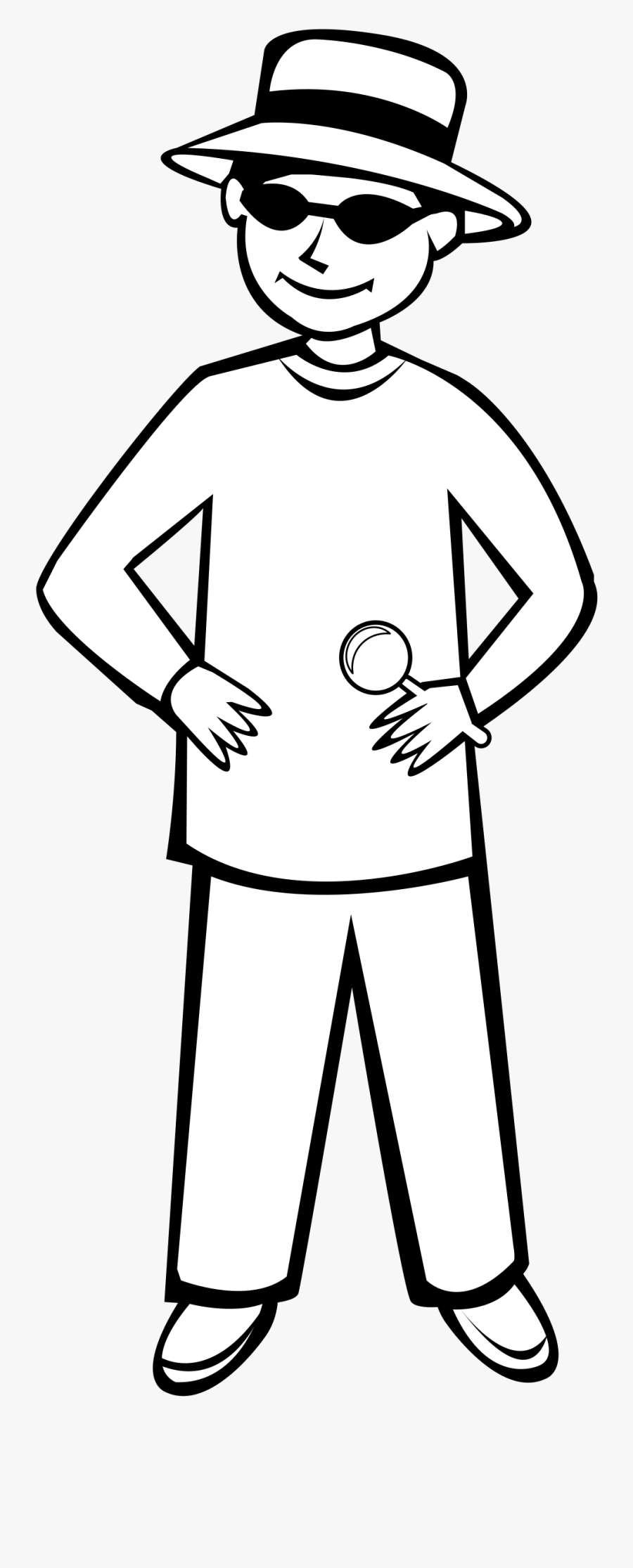 Spy Outline Big Image Png - Tall Boy Clipart Black And White, Transparent Clipart