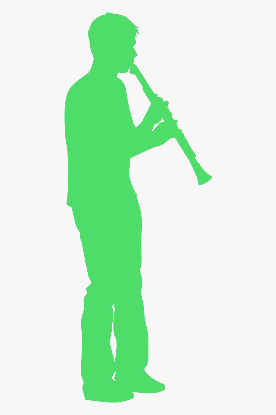 Silhouette Playing Clarinet Clipart, Transparent Clipart