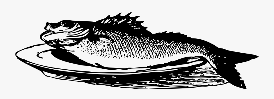 Art,monochrome Photography,carnivoran - Fried Fish Black And White, Transparent Clipart