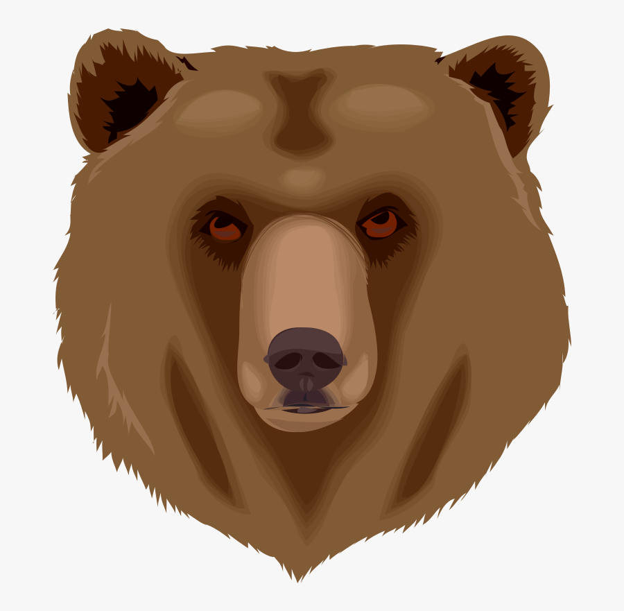 Tired Brown Bear Head Svg Clip Arts - Grizzly Bear Head Clip Art, Transparent Clipart