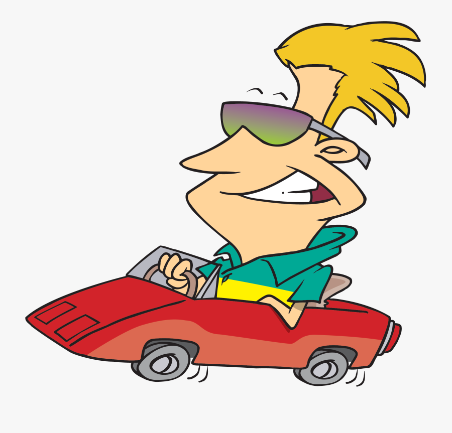 Sunday Pause Paws A - Cartoon Character Driving Car, Transparent Clipart