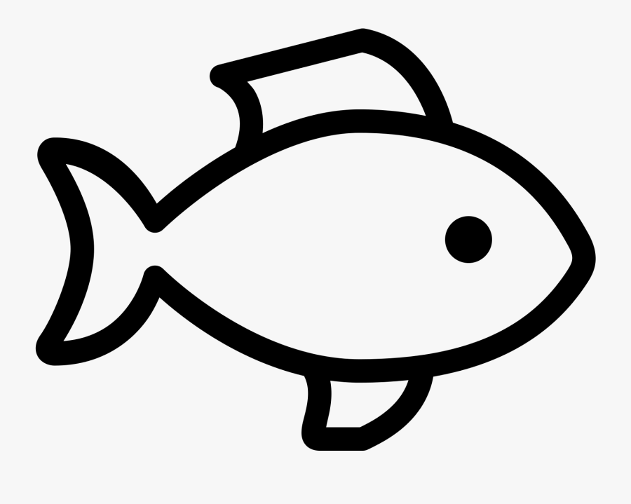 Fish Clipart Simple - Simple Fish Line Drawing, Transparent Clipart