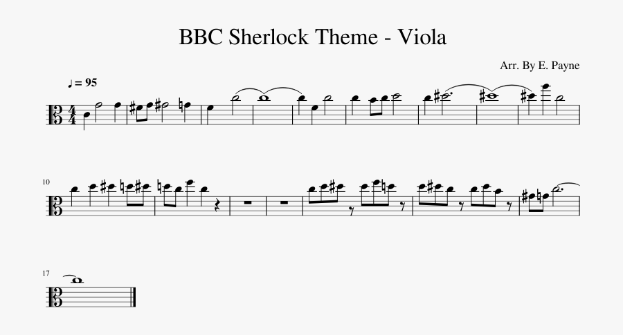 Bbc Sherlock Theme - Sheet Music, Transparent Clipart