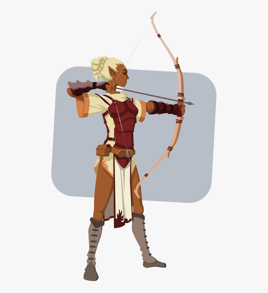 Bow And Arrow,recreation,cold Weapon - Dark Skin Elf Girl, Transparent Clipart