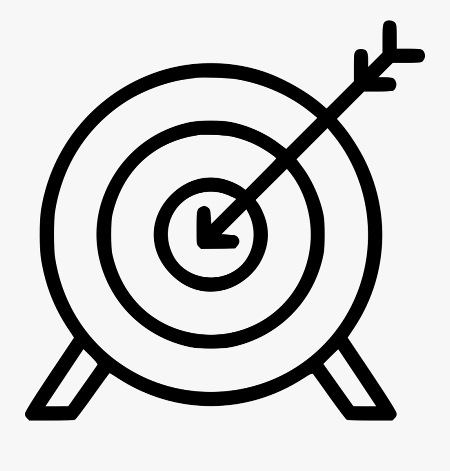 Archery Arrow Bullseye Target Olympics Svg Png Icon - Target Vector Icon, Transparent Clipart
