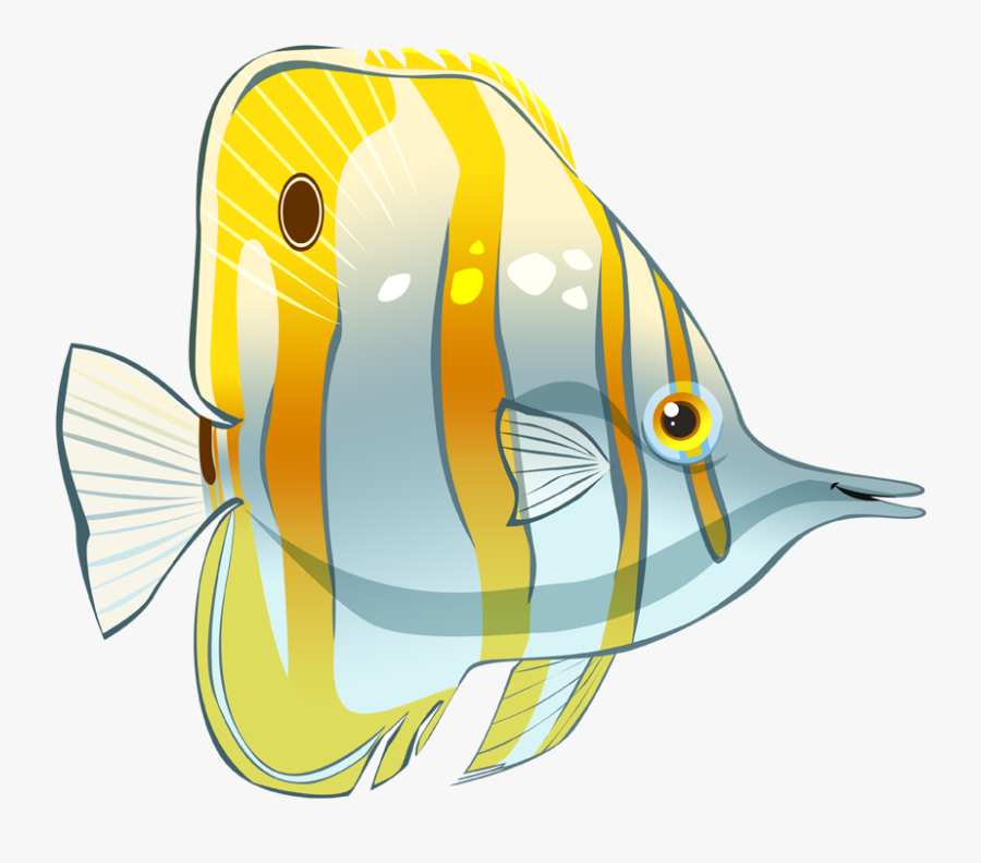 Butterflyfish Clipart Marine Fish - Butterfly Fish Cartoon, Transparent Clipart