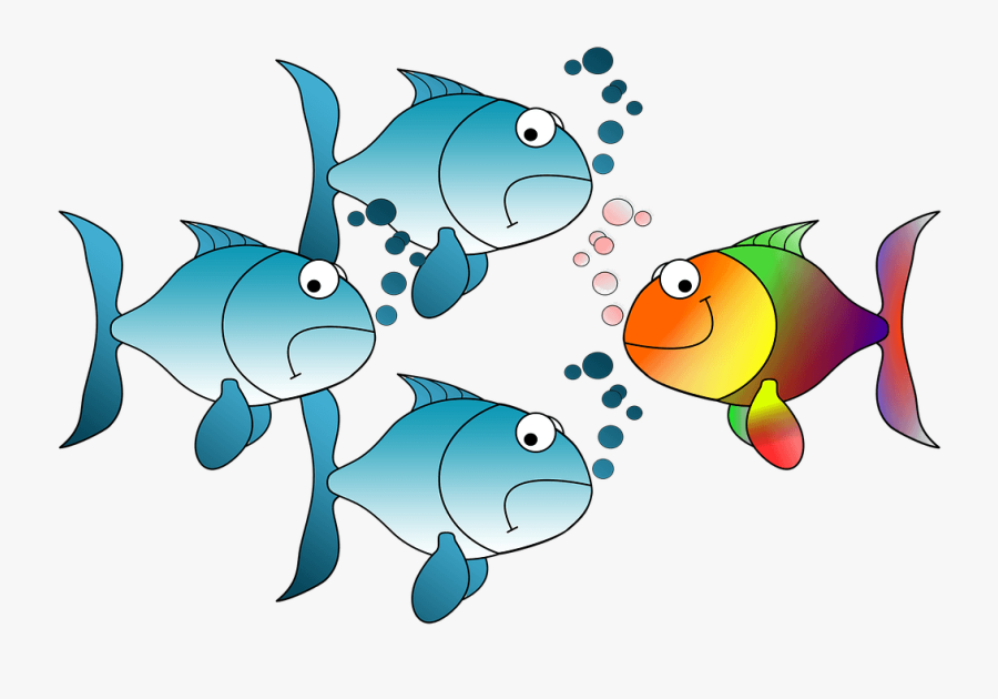Against The Current Fish Silhouettes - Fish Clip Art, Transparent Clipart