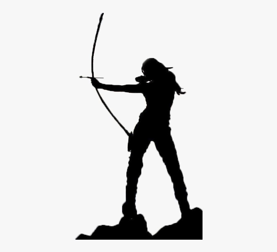 Clip Art And Arrow Archery Shooting - Girl Hunting Bow And Arrow, Transparent Clipart