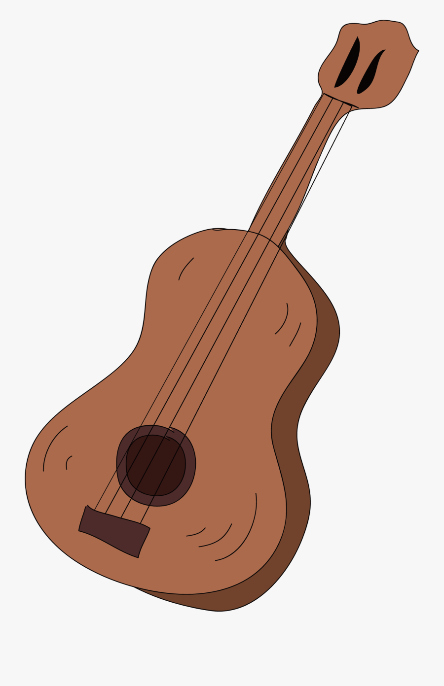 Ukulele Clipart Brown Guitar - Acoustic Guitar, Transparent Clipart