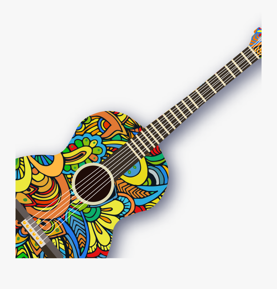 Ukulele Pattern Creative Guitar Vector Acoustic - Acoustic Guitar Vector Png, Transparent Clipart
