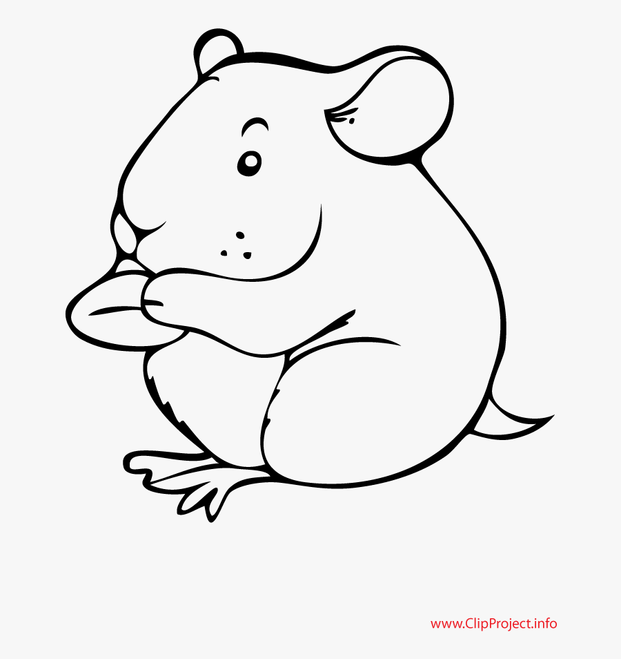 Thumb Image - Hamster Cartoon Black And White Png, Transparent Clipart