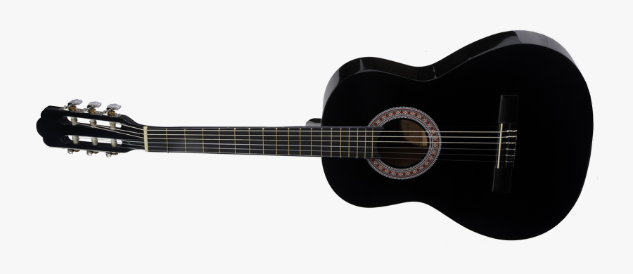 Acoustic Guitar Png Black And White Ortega Rce145lbk- - Black Acoustic Guitar Png, Transparent Clipart