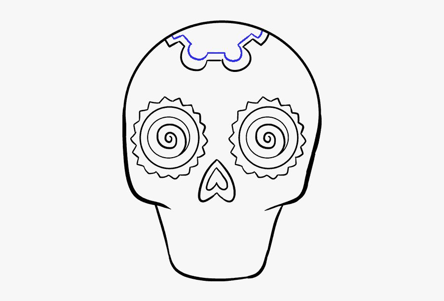 Clip Art Skeleton Nose - Drawing Sugar Skulls Easy, Transparent Clipart