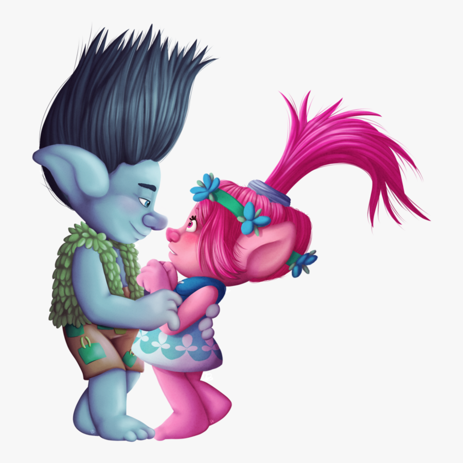 Trolls By Dari Draws Picture - Trolls Branch And Poppy, Transparent Clipart