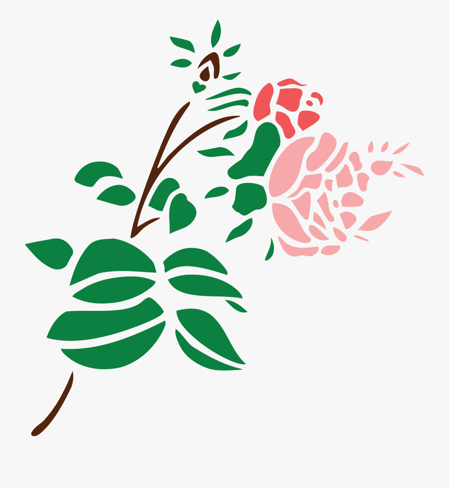 Transparent Stem Clipart - Rose Clipart Transparent Stencil, Transparent Clipart