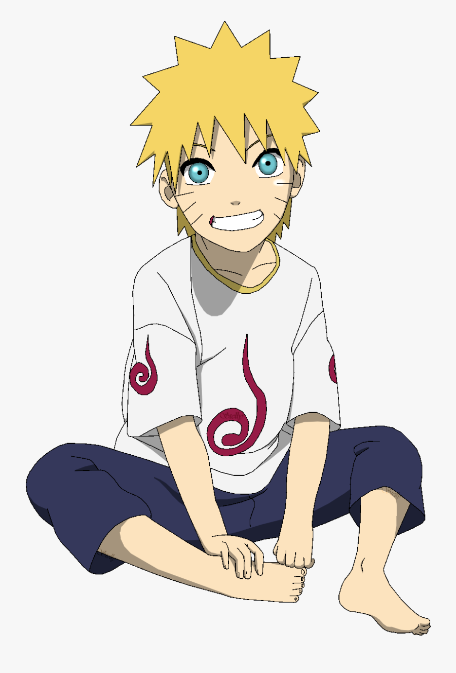 Kid Naruto Lineart Colored By Dennisstelly On Ⓒ - Naruto Child, Transparent Clipart