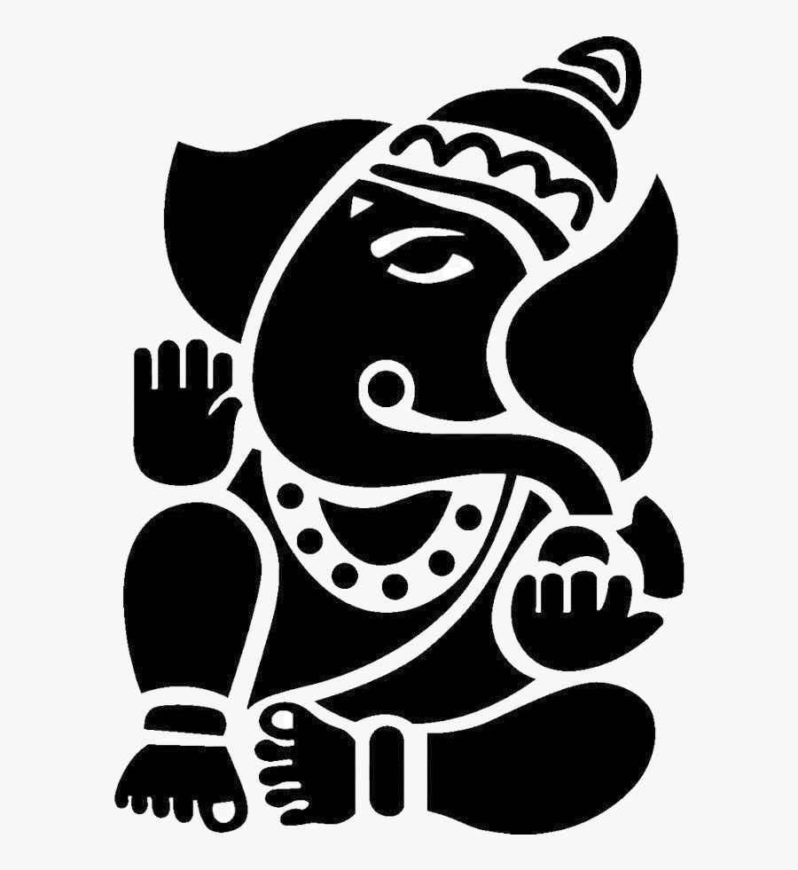 God Ganesh Png - Black And White Ganpati Png, Transparent Clipart