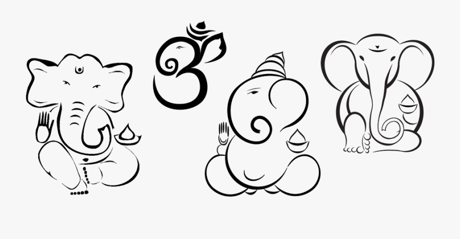 Ganesh Vector Black And White Transparent Png Clipart - Happy Ganesh Chaturthi 2017 Hd, Transparent Clipart