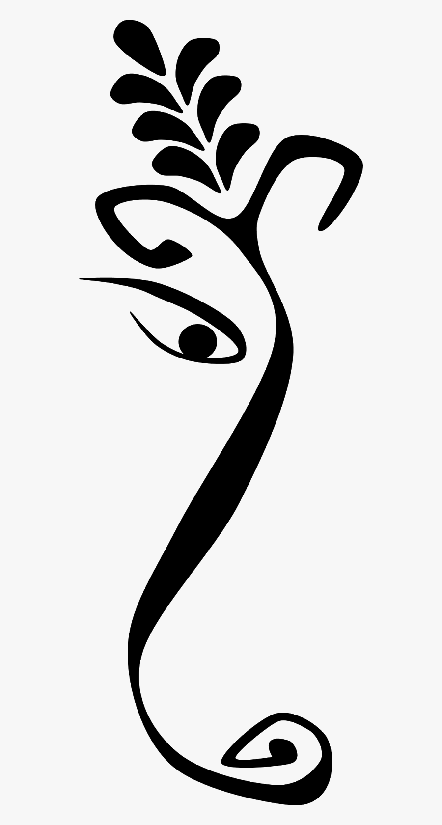 Eyes Clipart Ganpati - Black And White Ganesh, Transparent Clipart