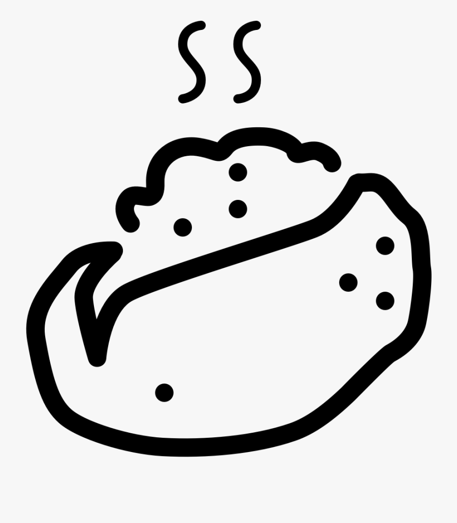Food Potato Baked Food Potato Baked Food Potato Baked - Baked Potato Clipart Black And White, Transparent Clipart