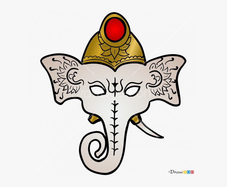 Collection Of Free Ganesh Drawing Chibi Download On - Drawing Of Face Mask, Transparent Clipart