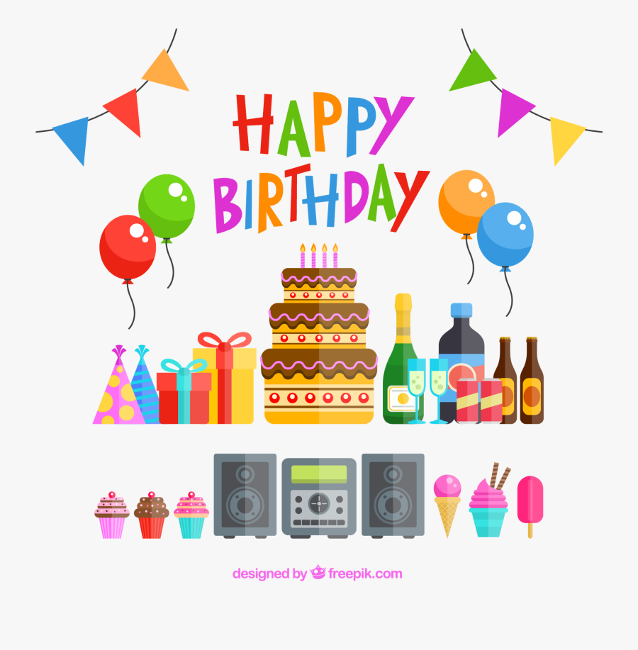 Happy Birthday Png Vector, Transparent Clipart