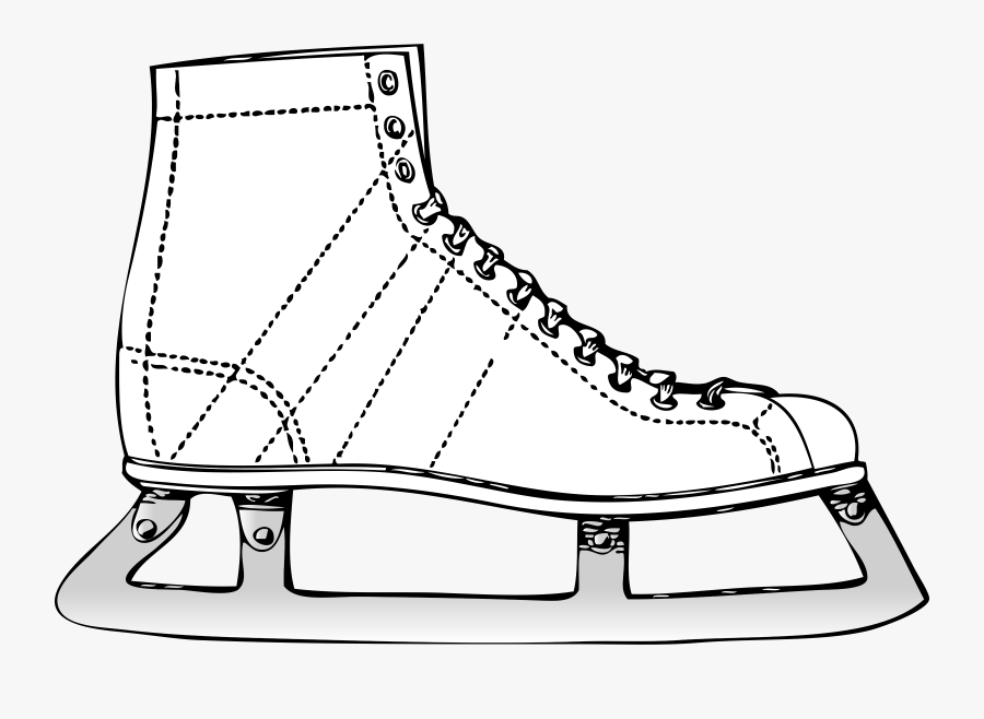 Line Art,leg,monochrome Photography - Cartoon Ice Skates, Transparent Clipart