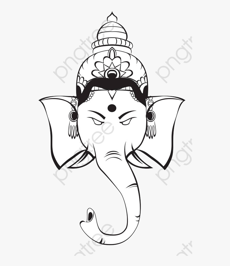 Ganesha Illustration Drawing Lord - Ganesha Clipart Black White, Transparent Clipart