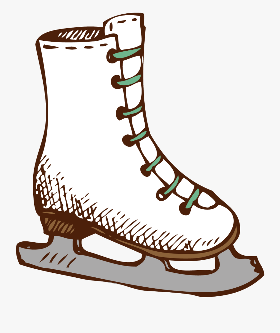 Skates Clipart Painting Ice - Drawing, Transparent Clipart
